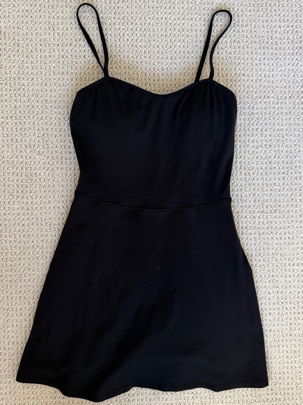 ALO Yoga Black Mini Dress with Spaghetti Straps - Picture 3 of 7